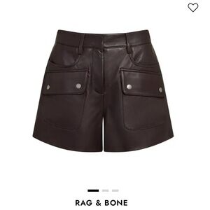 Brown Leather Aria Shorts